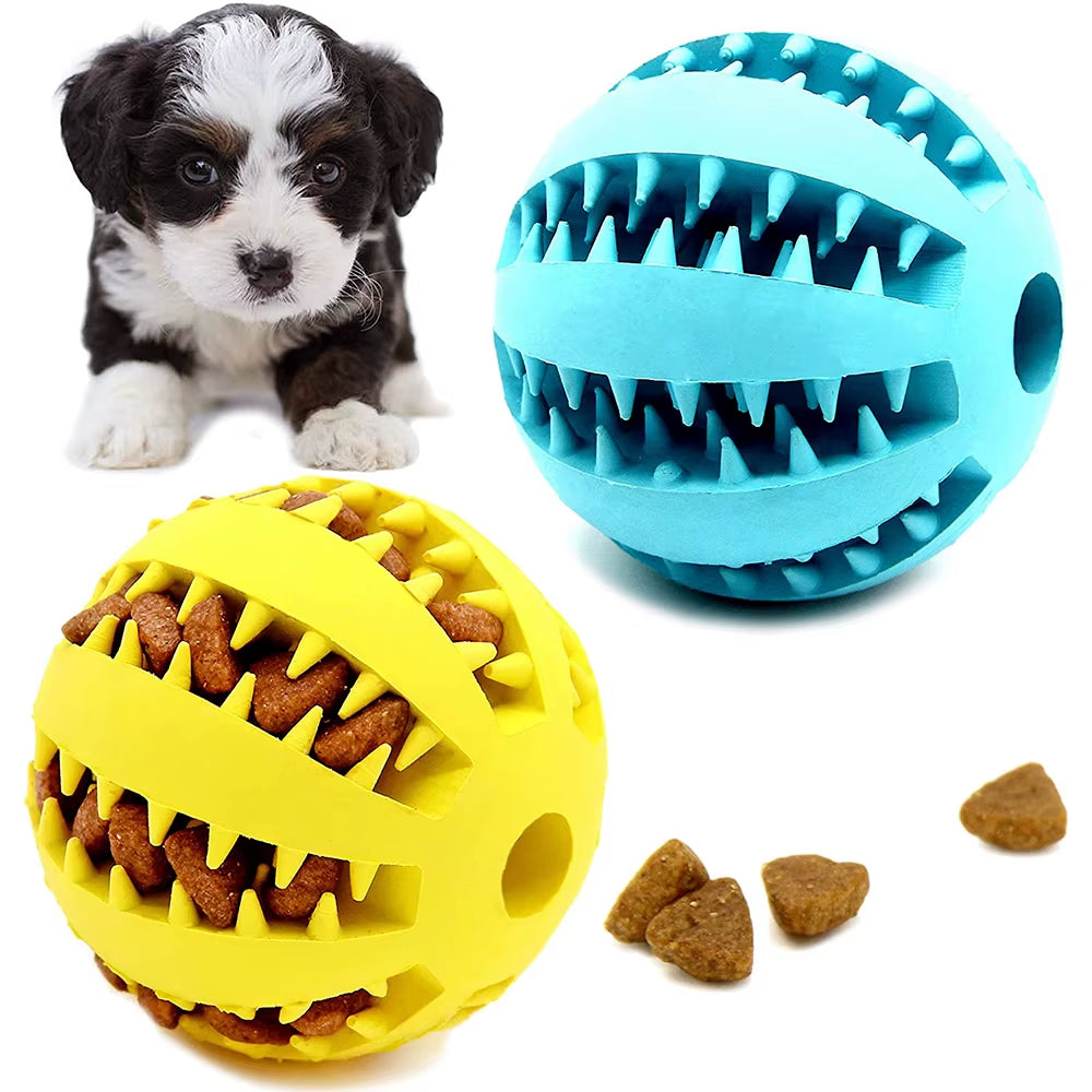 Ultimate Rubber Dog Ball - Fun Tooth Cleaning Toy for Puppies and Large Dogs, Snack-Dispensing and Durable!