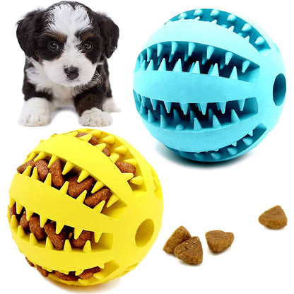 Ultimate Rubber Dog Ball - Fun Tooth Cleaning Toy for Puppies and Large Dogs, Snack-Dispensing and Durable!