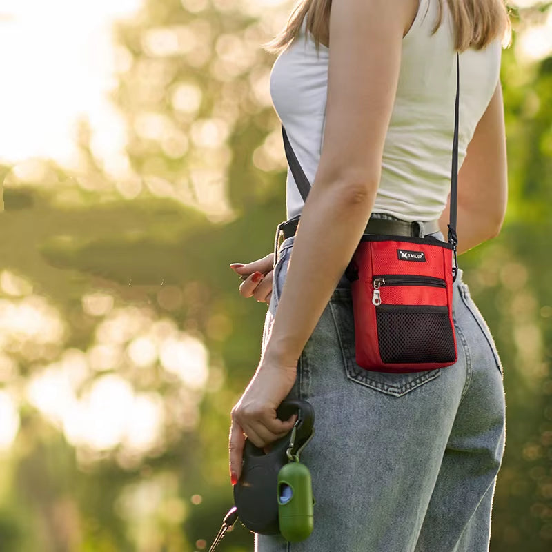 Durable Outdoor Dog Snack Bag - Portable Training Waist Bag for Dogs and Cats with Large Capacity