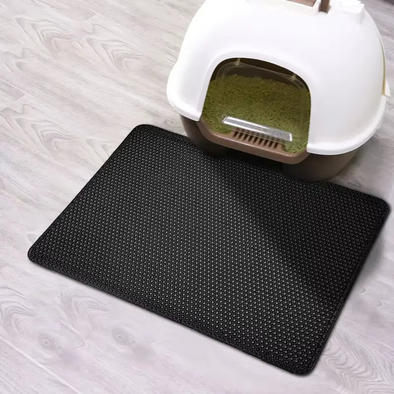 Double Layer Waterproof Cat Litter Mat - Non-Slip, Washable, and Eco-Friendly Bed Pad for Mess-Free Cleanups