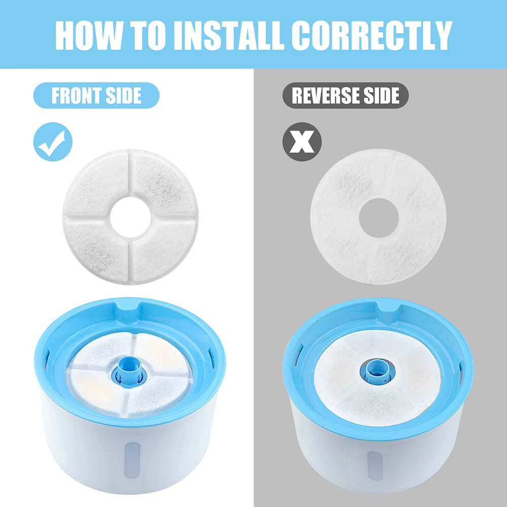 Premium Activated Carbon Replacement Filters for Pet Water Fountains - 12 Pack for Dogs and Cats