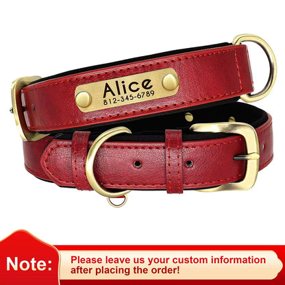 Personalized PU Leather Dog Collar with Free Engraving - Soft, Adjustable, and Perfect for All Breeds