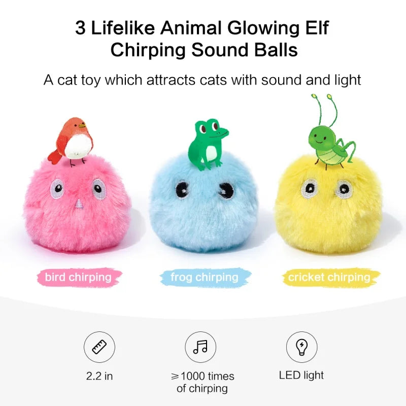 Engaging Interactive Plush Electric Cat & Dog Toy Balls - Realistic Animal Sounds for Ultimate Playtime Fun!