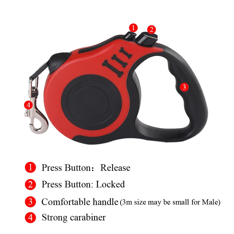 Experience Ultimate Freedom with Our 3M & 5M Automatic Retractable Dog Leash - Perfect for Small Dogs and Cats!