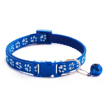 Pet Cat Bell Collar Dog Print Cat Collar Multiple Colors Optional Necklace Ring Cat Rope Collar Pet Supplies