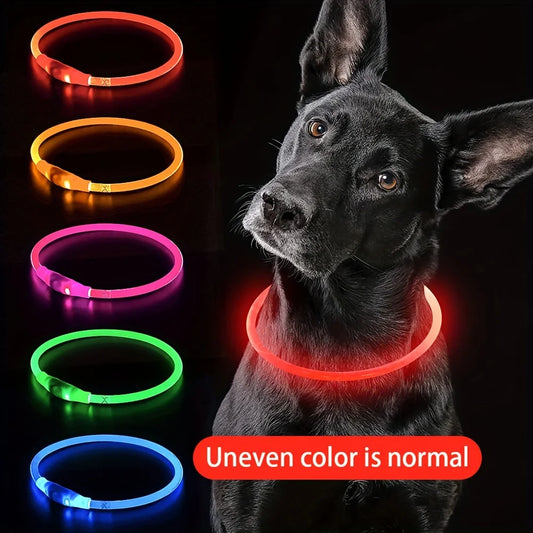 Illuminate Your Dog's Safety with Our USB Rechargeable LED Light Collar - Perfect for All Seasons!