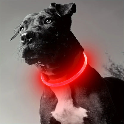 Illuminate Your Dog's Safety with Our USB Rechargeable LED Light Collar - Perfect for All Seasons!