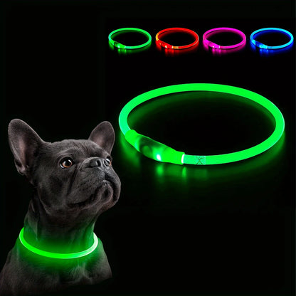 Illuminate Your Dog's Safety with Our USB Rechargeable LED Light Collar - Perfect for All Seasons!