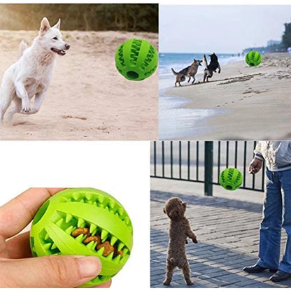 Ultimate Rubber Dog Ball - Fun Tooth Cleaning Toy for Puppies and Large Dogs, Snack-Dispensing and Durable!