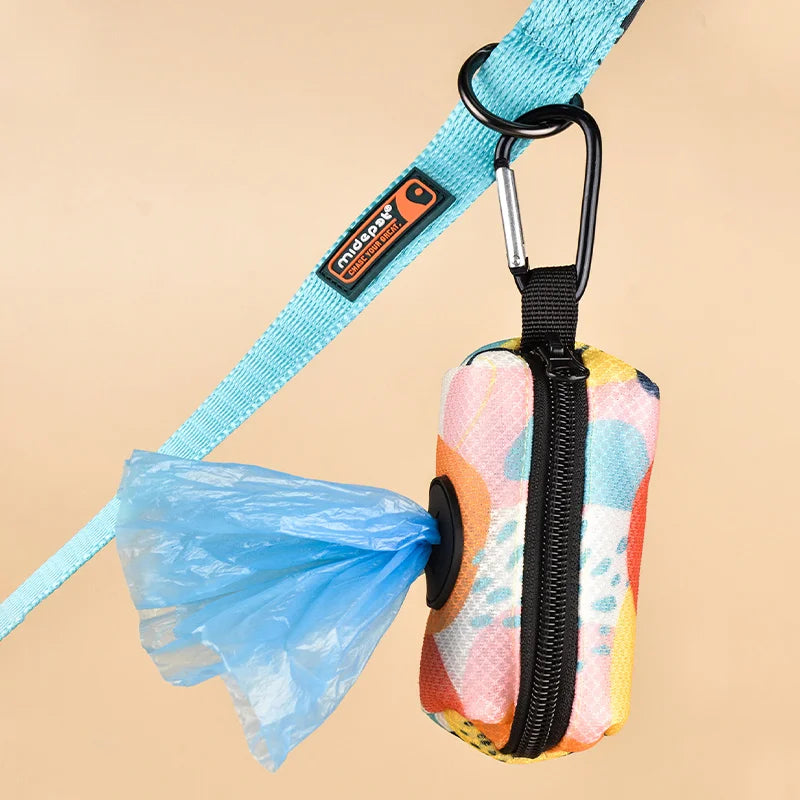 Abstract Designer Print Cute Design Pet Poop Bag Holder Dispenser without Poop Bag and Leashes Can Attached with Any Dog Leashes