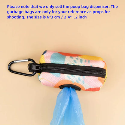 Abstract Designer Print Cute Design Pet Poop Bag Holder Dispenser without Poop Bag and Leashes Can Attached with Any Dog Leashes