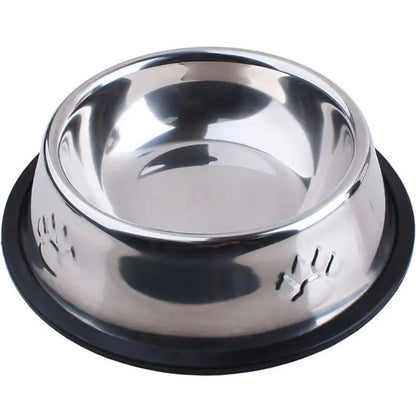 Paw Stainless Steel Anti-Skid Dog Bowl - Perfect Pet Feeder in 6 Sizes for All Breeds