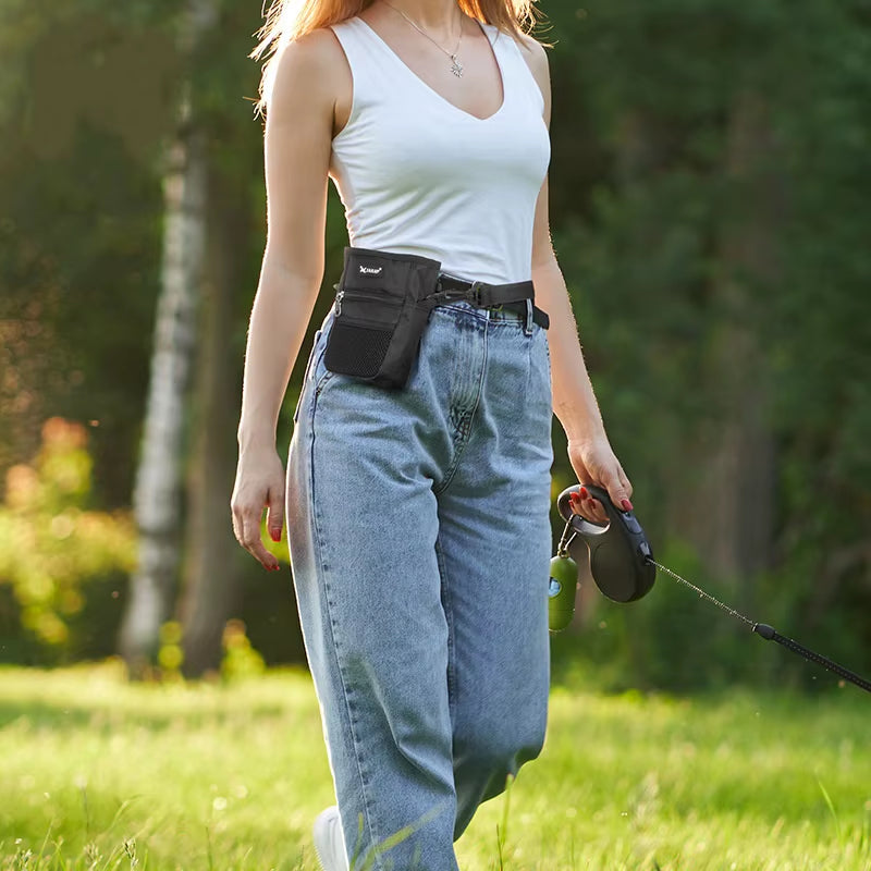 Durable Outdoor Dog Snack Bag - Portable Training Waist Bag for Dogs and Cats with Large Capacity