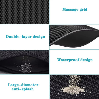 Double Layer Waterproof Cat Litter Mat - Non-Slip, Washable, and Eco-Friendly Bed Pad for Mess-Free Cleanups