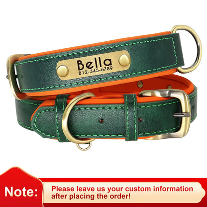 Personalized PU Leather Dog Collar with Free Engraving - Soft, Adjustable, and Perfect for All Breeds